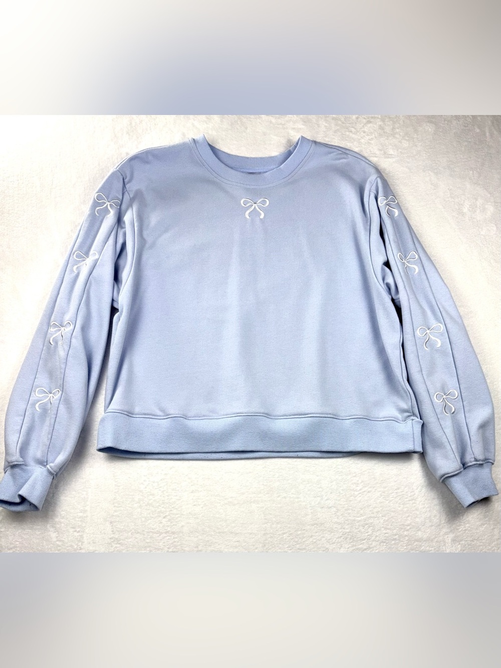 AS Revival Altar'd State Blue Bow Crewneck Sweatshirt Coquette Soft Girl S